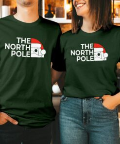 The NORTH POLE Santa Christmas T-Shirt Xmas Gift for Men Womens Family Holidays Shirt