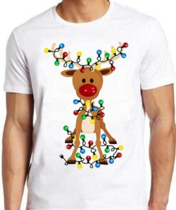 Christmas Reindeer Xmas Adorable Party Gift Man Woman Tee T Shirt