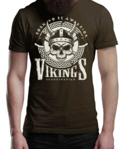 Born To Be A Warrior T-Shirt Epic Valhalla Vikings Tee Shirt Norway Norse Mythology Viking Shirt Unisex