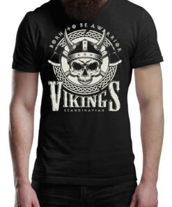 Born To Be A Warrior T-Shirt Epic Valhalla Vikings Tee Shirt Norway Norse Mythology Viking Shirt Unisex