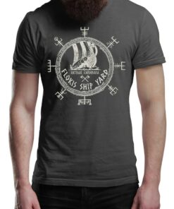 Flokis Ship Yard Vikings T-Shirt Victory Or Valhalla Tee Shirt Norway Norse Mythology Viking Shirt Unisex Warrior