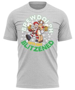 Brewdolph Lets Get Blitzened Christmas T-Shirt Xmas Present Gift Tee Shirt
