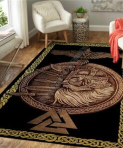 Raven Odin Valknut Vikingorse Mythology Viking Area Rug for Living Room