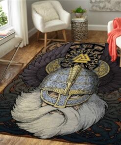 Odin Valknut Vegvisir Vikingorse Mythology Viking Area Rug