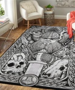 Raven Odin Valknut Vikingorse Mythology Viking Area Rug