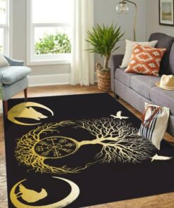 Norse Yggdrasil Wolf Vikingorse Mythology Viking Area Rug