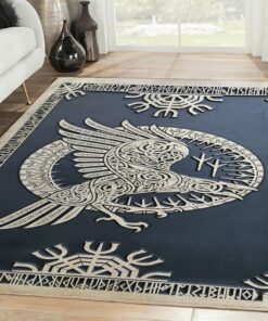 Raven Viking Symbol Vikingorse Mythology Viking Area Rug