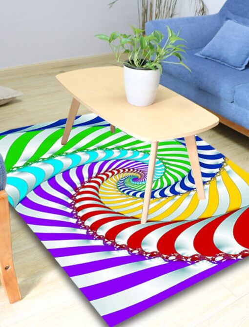 3D Vortex Carpet Bottomless Hole Optical Illusion Area Rug, Floor Door Mat
