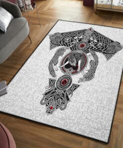 Raven Fenrir Viking Symbol Viking Area Rug
