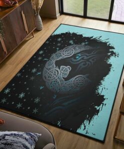 Viking Fenrir Wolf Viking Area Rug
