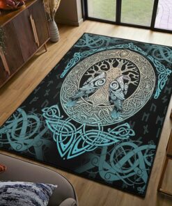 Raven Tree Of Life Yggdrasilorse Mythology Viking Area Rug