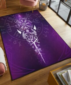 Viking Vegvisir Tree Of Life Valknut Rune Viking Area Rug