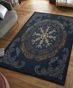 Viking Helm Of Awe Aegishjalmur Viking Area Rug