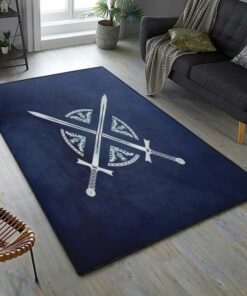 Sword Cross Viking Area Rug
