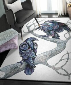 Viking Rug, Huginn And Muninn Viking Raven Rug Personalized Carpet Viking