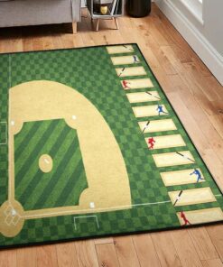 Baseball Bat Cool Rugs, Sports Life Baseball Field Rug