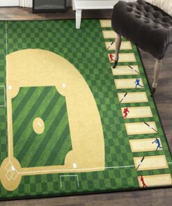 Baseball Bat Cool Rugs, Sports Life Baseball Field Rug