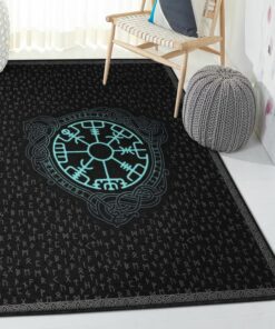 Viking Art Living Room Rugs, The Vegvisir Symbol Viking Rug Personalized Carpet Viking
