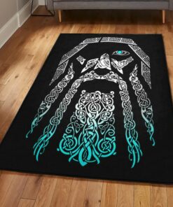 Viking God Washable Rugs, Odin Viking Rug Personalized Carpet Viking