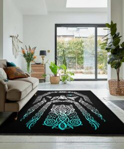 Viking God Washable Rugs, Odin Viking Rug Personalized Carpet Viking