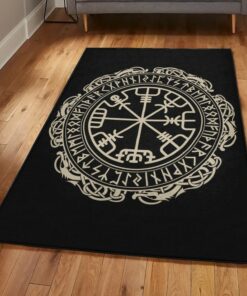 Viking Art Washable Area Rugs, The Vegvisir Symbol Viking Rug Personalized Carpet Viking