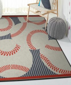 Baseball Modern Rugs, Baseball Rug for Bedroom