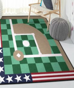 Baseball Dining Room Rug, Baseball Field Rug