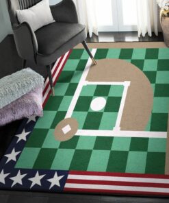 Baseball Dining Room Rug, Baseball Field Rug