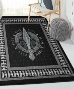 Viking Living Room Rugs, Huginn And Muninn Viking Raven Rug Personalized Carpet Viking