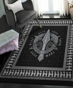 Viking Living Room Rugs, Huginn And Muninn Viking Raven Rug Personalized Carpet Viking