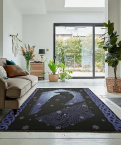 Viking Life Large Area Rugs, Viking Raven Black Rug Personalized Carpet Viking
