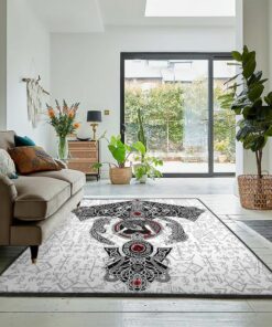 Viking Art Rug, Viking In Love Black White Rug Personalized Carpet Viking