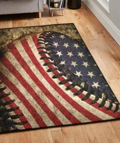 Baseball Art Deco Rug, Baseball Rug Sport Lover Rug