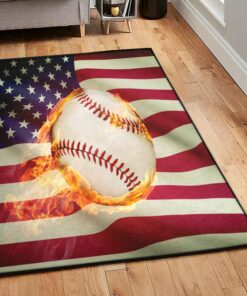 Campfire Playroom Rug, Baseball Fire Rug