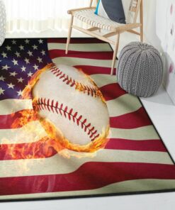 Campfire Playroom Rug, Baseball Fire Rug