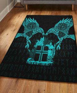 Viking Area Rug, Blue Viking Rug Personalized Carpet Viking