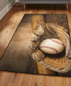 Baseball Washable Area Rugs, Baseball Ball Rug