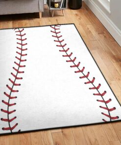 Baseball Bat Art Deco Rug, Baseball Black Rug
