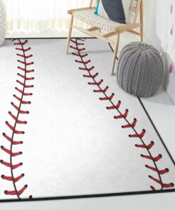Baseball Bat Art Deco Rug, Baseball Black Rug