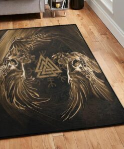 Viking Art Modern Rugs, Viking In Love Rug Personalized Carpet Viking