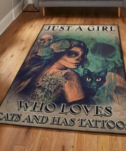 Just A Girl Who Loves Cats And Has Tattoo Rug