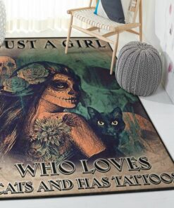 Just A Girl Who Loves Cats And Has Tattoo Rug