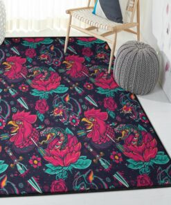 Old School Tattoo Print Rug For Living Room Bedroom Decor