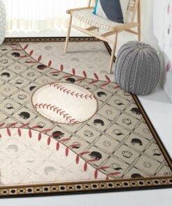Rectangle Modern Rugs, Baseball Lovers Rectangle Rug