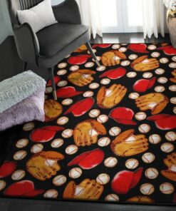 Baseball Bat Large Area Rugs, Baseball Rug for Bedroom