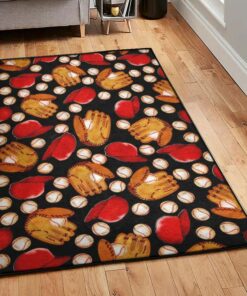Baseball Bat Large Area Rugs, Baseball Rug for Bedroom