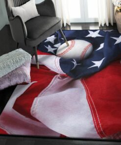 Patriotic Kitchen Rugs, Baseball American Rug