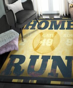 Baseball Non Shedding Area Rug, Baseball Rug