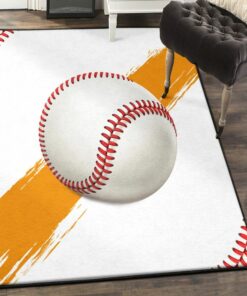 Baseball Bat Area Rugs, Vivilinen Baseball White 3D Rug