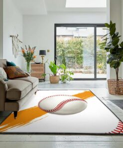 Baseball Bat Area Rugs, Vivilinen Baseball White 3D Rug